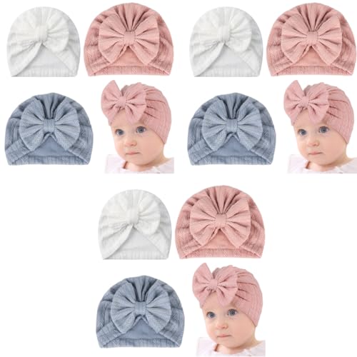 PALAY® 3pcs Cap for Baby Girl Boy,Lovely Bow Caps for Babies,Soft Warm Baby Cap 0-3 Month Stretchy Turban Girl 3-12 Months Infant Hat Newborns Shower Gift X 3 PALAY® 3pcs Cap for Baby Girl Boy,Lovely Bow Caps for Babies,Soft Warm Baby Cap 0-3 Month Stretchy Turban Girl 3-12 Months Infant Hat Newborns Shower Gift X 3